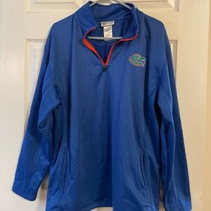 Blue Quarter-Zip Pullover with Logo